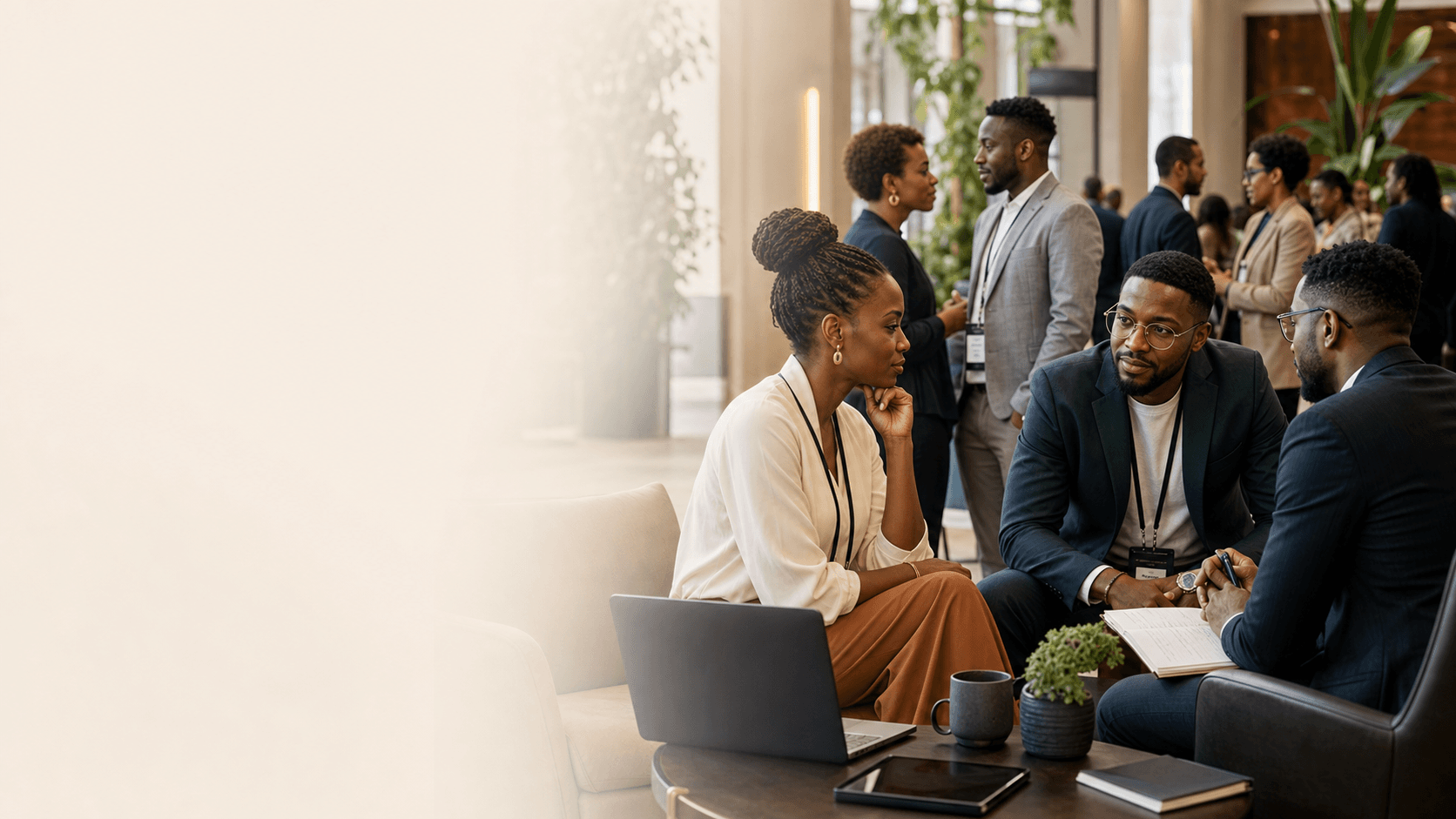 Professionnels africains et afrodescendants en discussion lors d'un événement